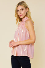 Dusty Pink Solid Halter Mock Neck Top