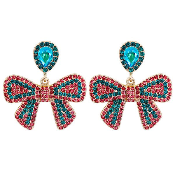 Bow Rhinestone Earrings
