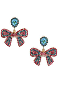 Bow Rhinestone Earrings
