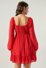 Red Dalkos Ruched Babydoll Mini Dress