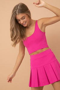 Hot Pink Ponte Tennis Skirt