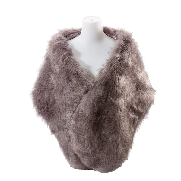 Chch/Charcoal Luxury Oversized Faux Fur Shawl Wrap