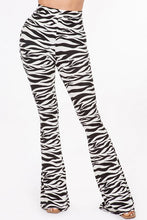 Zebra Black/White Zebra Stretch Flare Pants