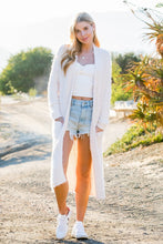 White Soft Fuzzy Longline Cardigan