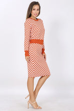 Orange Monochrome Check Sweater Set