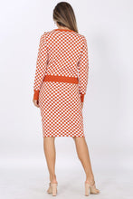 Orange Monochrome Check Sweater Set