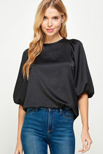 Black Solid Satin Blouse