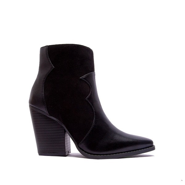 Black Western Bootie