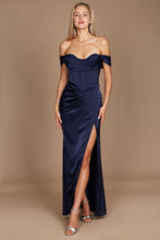 Navy Dylan & Davids Corset Satin Formal Evening Dress