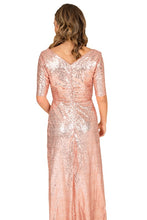 Rose Gold Sequin Fit and Flare Gown
