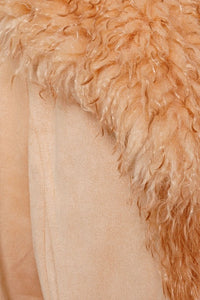 Tan Faux Fur Trim Short Jacket