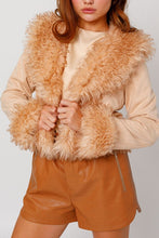 Tan Faux Fur Trim Short Jacket