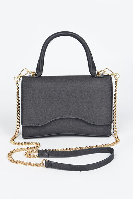 Black Shiny Chain Crossbody Bag