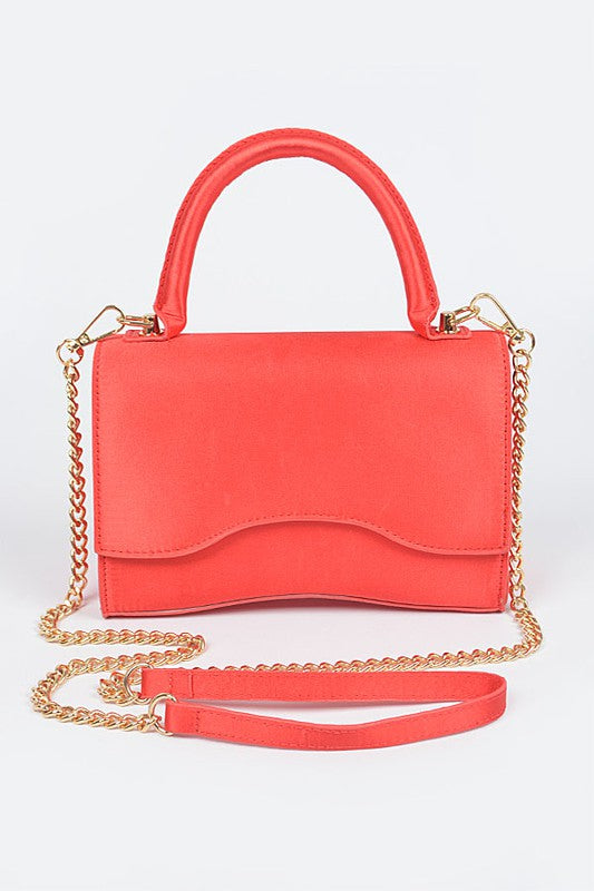 Red Shiny Chain Crossbody Bag