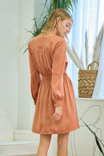 Dusty Rose Smocked Waist Shirred Dress