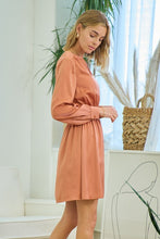 Dusty Rose Smocked Waist Shirred Dress