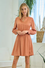 Dusty Rose Smocked Waist Shirred Dress
