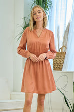 Dusty Rose Smocked Waist Shirred Dress