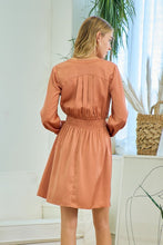Dusty Rose Smocked Waist Shirred Dress