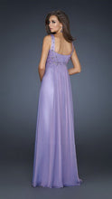 Lavender Beaded Chiffon Long Dress