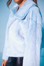 Baby Blue Cropped Fur Jacket
