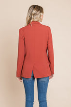 Rust Double Breasted Lapel Collar Jacket Blazer