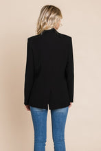 Black Double Breasted Lapel Collar Jacket Blazer