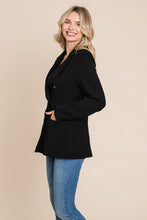 Black Double Breasted Lapel Collar Jacket Blazer