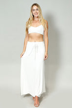 White Rayon Span Cargo Pocket Maxi Skirt