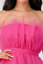 Hot Pink Tulle Ruffled Mini Dress