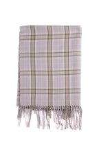 Vivi/Violet Striped Plaid Fringed Scarf