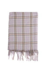 Vivi/Violet Striped Plaid Fringed Scarf