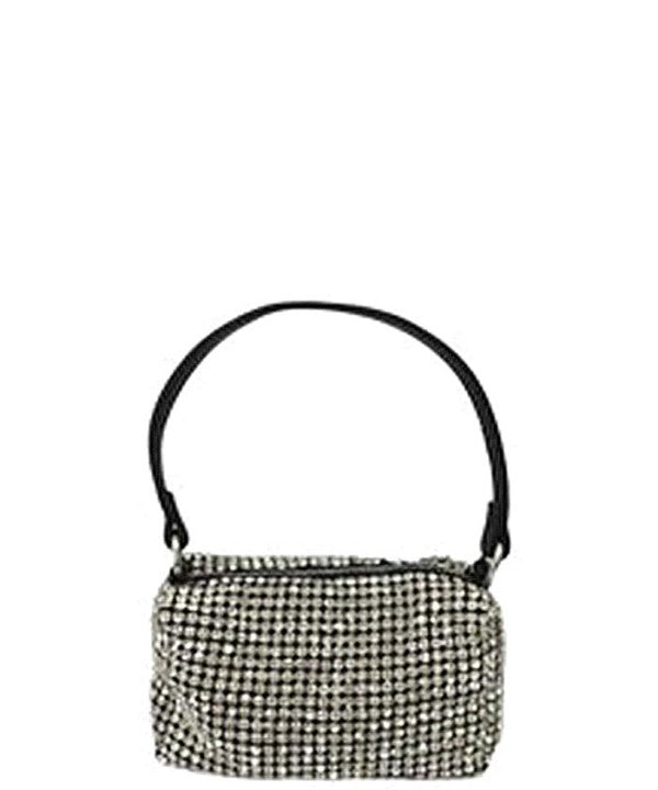 White Rhinestone Petite Convertible Clutch Bag