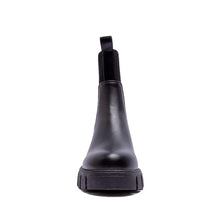 Black Stretch-top Leather Ankle Boots