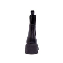 Black Stretch-top Leather Ankle Boots