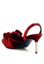 Burgundy Mayfair Velvet High Heeled Mule Sandals