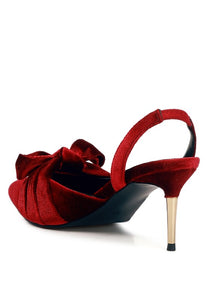 Burgundy Mayfair Velvet High Heeled Mule Sandals