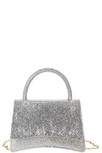 Rhinestone All Over Curved Handle Bag