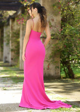 Hot Pink One Shoulder Elastic Long Evening Gown