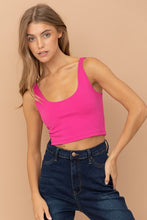 Hot Pink Ponte Crop Top