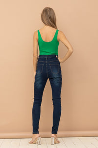 Kelly Green Ponte Crop Top