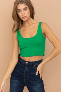 Kelly Green Ponte Crop Top