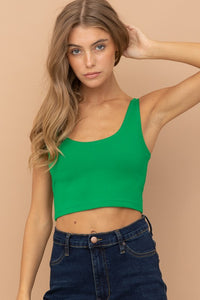 Kelly Green Ponte Crop Top