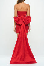 Deep Red Back Bow Bodycon Mini Dress