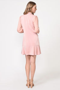 Light Pink Candice Organza Sleeve Blazer Dress