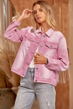 Pink Rhinestone Fringe Stylish Denim Jacket