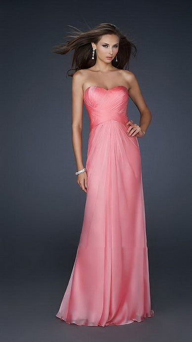 Rose Pink Pleated Minor Beaded Gorgeous Open Back Long Dress