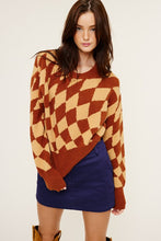 Russet Fashion Check Sweater