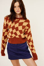 Russet Fashion Check Sweater