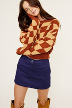 Russet Fashion Check Sweater